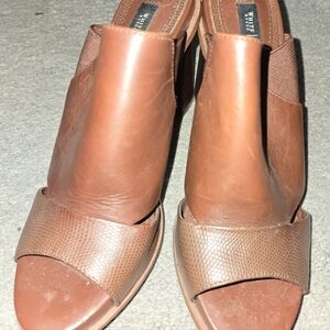 White House Black Market Heeled Slides 8M